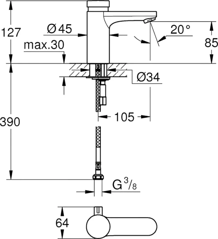 Смеситель для раковины Grohe 36317000 хром