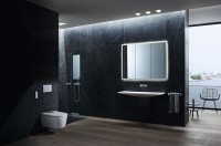 Умный унитаз подвесной Geberit AquaClean Sela 146.224.21.1 вставка глянцевый хром