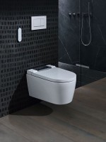 Умный унитаз подвесной Geberit AquaClean Sela 146.224.21.1 вставка глянцевый хром