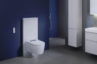 Умный унитаз подвесной Geberit AquaClean Sela 146.224.21.1 вставка глянцевый хром