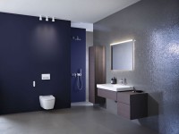 Умный унитаз подвесной Geberit AquaClean Sela 146.224.21.1 вставка глянцевый хром