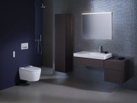 Умный унитаз подвесной Geberit AquaClean Sela 146.224.21.1 вставка глянцевый хром