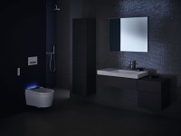 Умный унитаз подвесной Geberit AquaClean Sela 146.224.21.1 вставка глянцевый хром