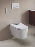 Умный унитаз подвесной Geberit AquaClean Sela 146.224.21.1 вставка глянцевый хром