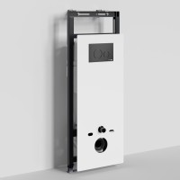 Система инсталляции для унитазов Wasserkraft Salm 27TLT.010.ME.WH.MB02 с кнопкой смыва матовой черной