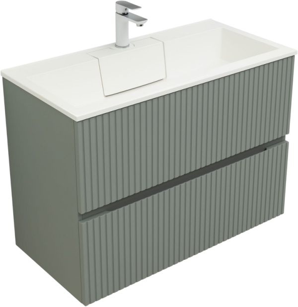 Тумба с раковиной Aquanet Джейн 90 подвесная, мисти грин