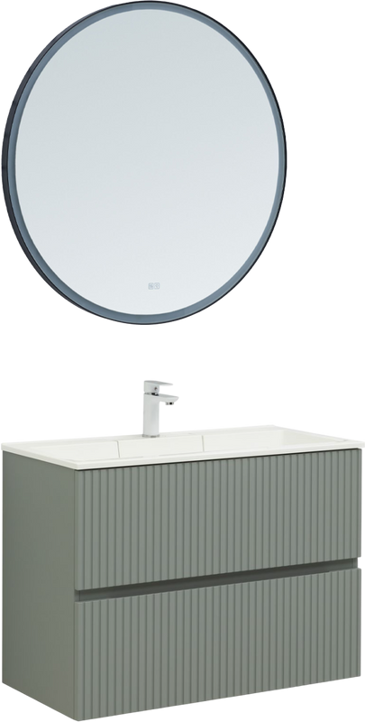 Тумба с раковиной Aquanet Джейн 90 подвесная, мисти грин