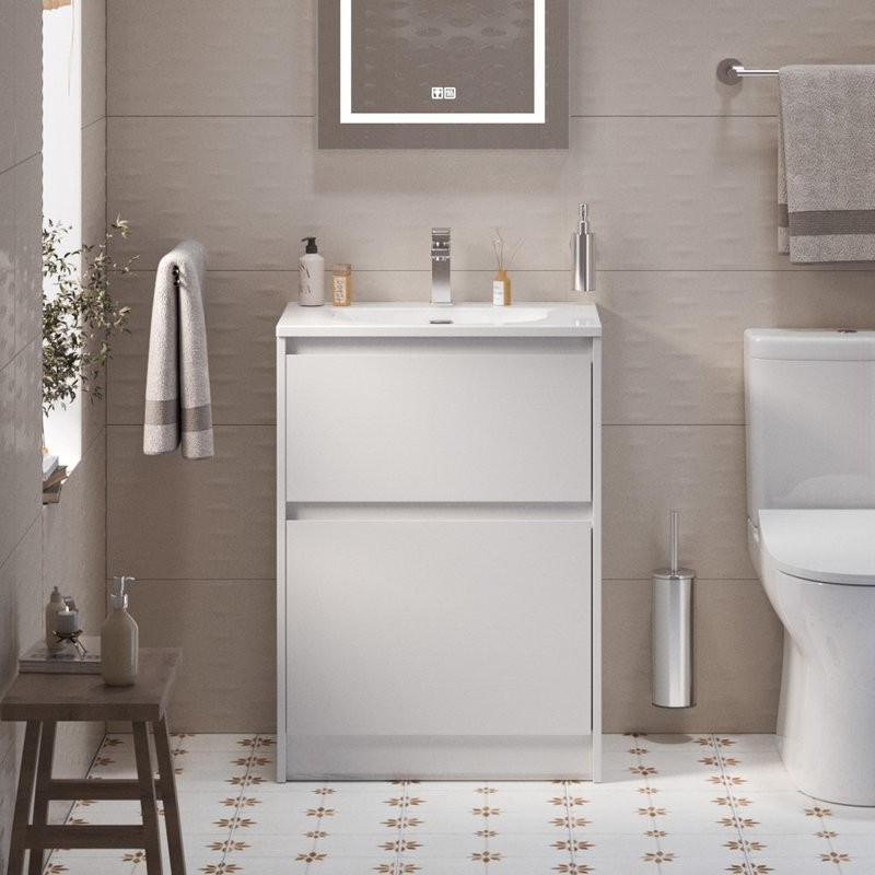 Мебель для ванной комнаты BelBagno Kraft 39 70 напольная, bianco opaco, раковина BB-8099-3-70