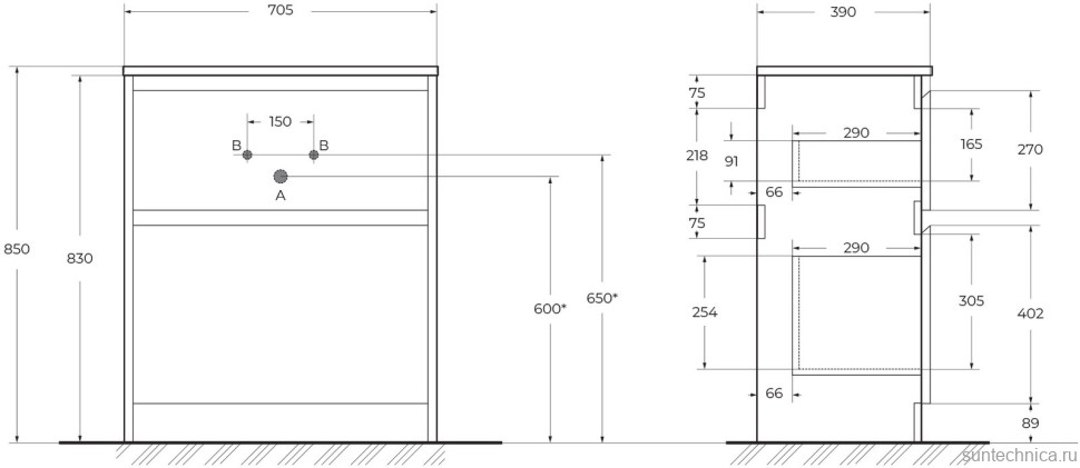Мебель для ванной комнаты BelBagno Kraft 39 70 напольная, bianco opaco, раковина BB-8099-3-70