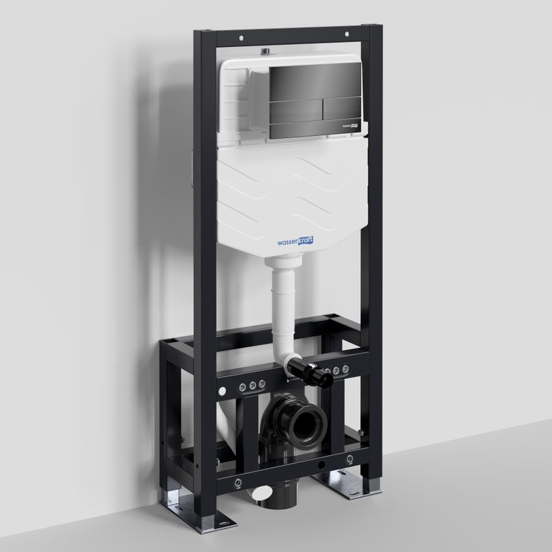Система инсталляции для унитазов Wasserkraft Dill 61TLT.010.ME.PB04 с кнопкой смыва черной