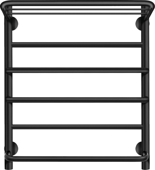 Полотенцесушитель электрический Secado Верона 2 60x50 см, подключение слева, матовый черный, лесенка, с полкой