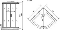 Душевая кабина Timo Lux T-7709New 90х90 см