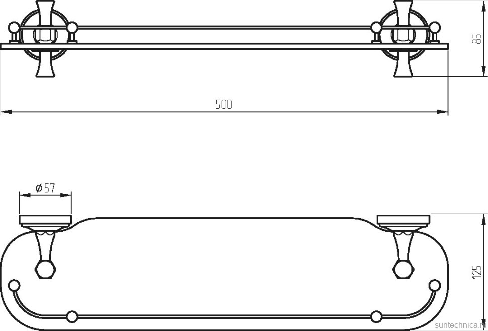 Полка Migliore Fortuna 27668 бронза, 50 см