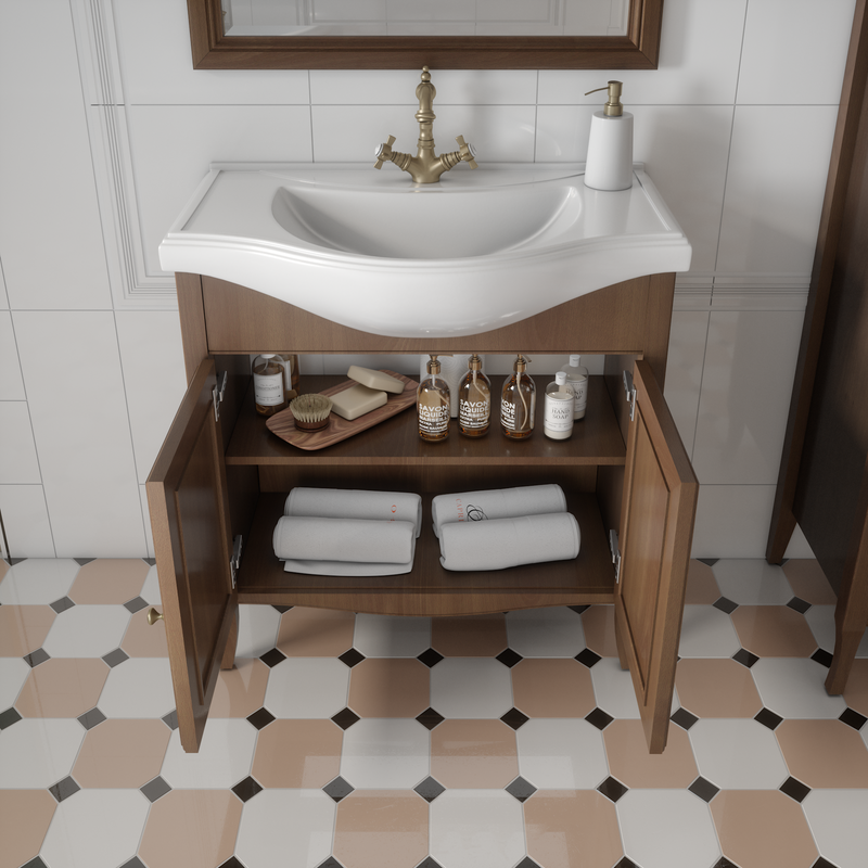 Мебель для ванной комнаты Caprigo Лион 80 2 дверцы, орех античный