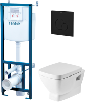 Комплект 4 в 1 Santek Нео 1WH501776 кнопка черная Комплект 4 в 1 Santek Нео 1WH501776 кнопка черная