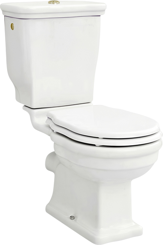 Унитаз-компакт напольный ArtCeram Hermitage WC с микролифтом, фурнитура бронза