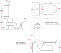 Унитаз-компакт напольный ArtCeram Hermitage WC с микролифтом, фурнитура бронза
