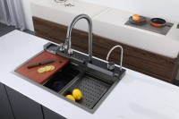 Мойка кухонная Ceruttispa Gloria II nano black, черная