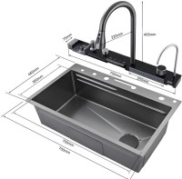 Мойка кухонная Ceruttispa Gloria II nano black, черная
