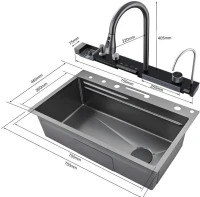 Мойка кухонная Ceruttispa Gloria II nano black, черная