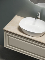 Тумба под раковину со столешницей Sancos Very 100 beige soft, столешница бежевая, с отв. под смеситель