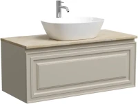 Тумба под раковину со столешницей Sancos Very 100 beige soft, столешница бежевая, с отв. под смеситель