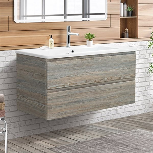 Тумба с раковиной BelBagno Albano-Cer 105 подвесная, pino scania