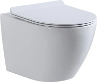 Унитаз подвесной beWash Minimal BKWHR003480 безободковый, с микролифтом, белый глянец