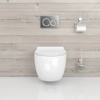 Унитаз подвесной beWash Minimal BKWHR003480 безободковый, с микролифтом, белый глянец