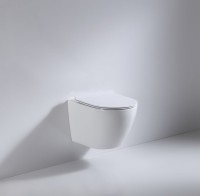 Унитаз подвесной beWash Minimal BKWHR003480 безободковый, с микролифтом, белый глянец