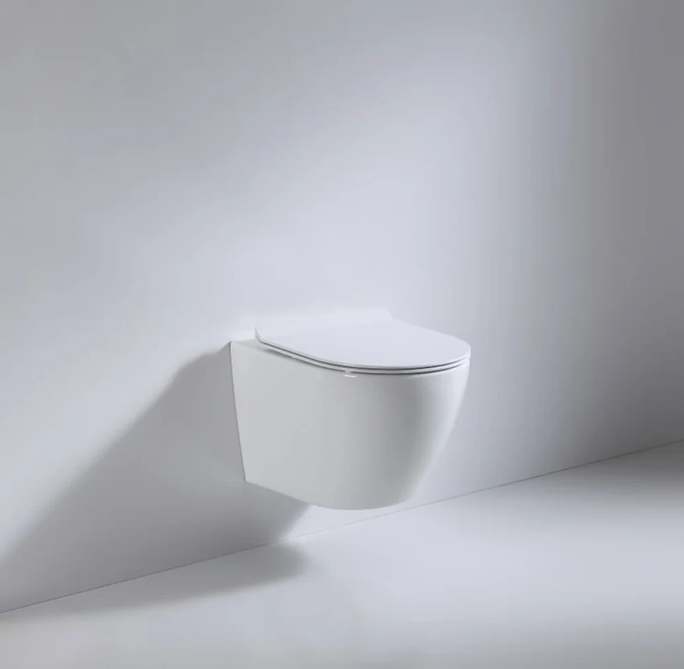 Унитаз подвесной beWash Minimal BKWHR003480 безободковый, с микролифтом, белый глянец