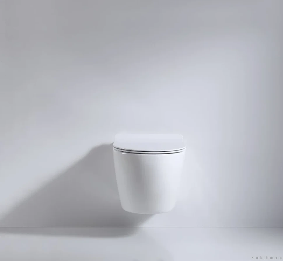 Унитаз подвесной beWash Minimal BKWHR003480 безободковый, с микролифтом, белый глянец