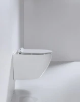 Унитаз подвесной beWash Minimal BKWHR003480 безободковый, с микролифтом, белый глянец