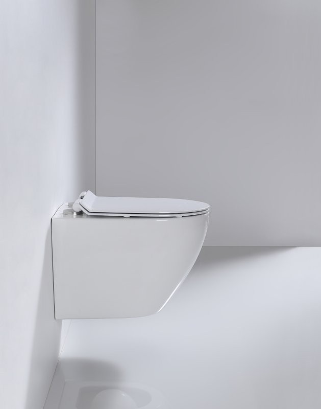 Унитаз подвесной beWash Minimal BKWHR003480 безободковый, с микролифтом, белый глянец
