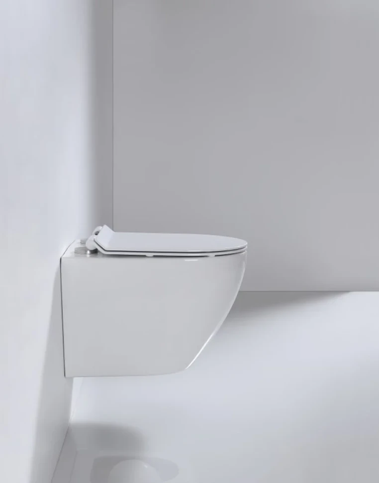 Унитаз подвесной beWash Minimal BKWHR003480 безободковый, с микролифтом, белый глянец