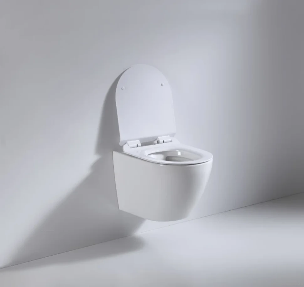 Унитаз подвесной beWash Minimal BKWHR003480 безободковый, с микролифтом, белый глянец