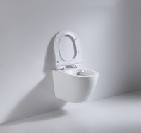 Унитаз подвесной beWash Minimal BKWHR003480 безободковый, с микролифтом, белый глянец