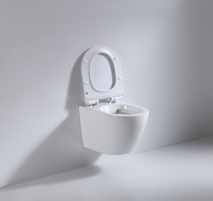 Унитаз подвесной beWash Minimal BKWHR003480 безободковый, с микролифтом, белый глянец
