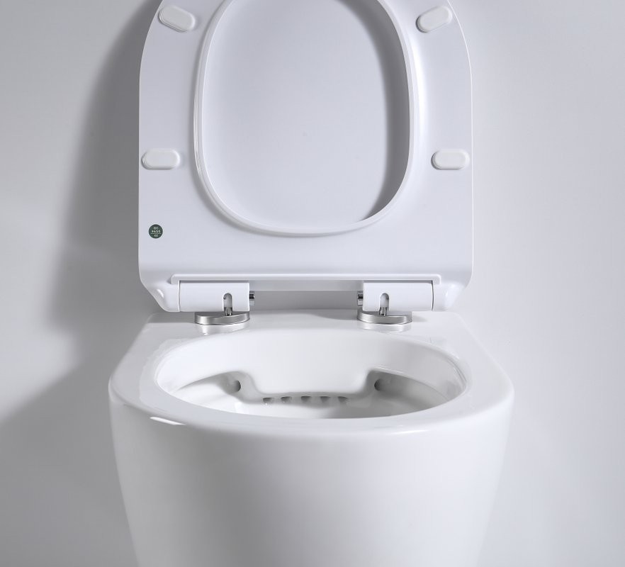 Унитаз подвесной beWash Minimal BKWHR003480 безободковый, с микролифтом, белый глянец