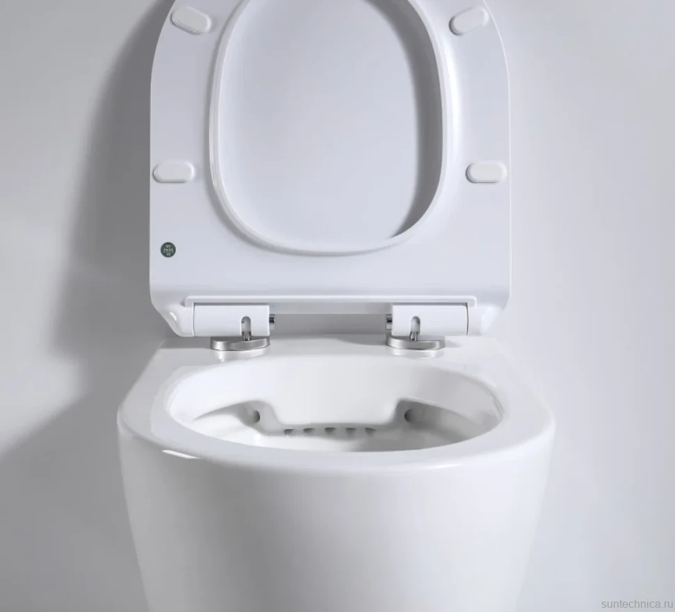 Унитаз подвесной beWash Minimal BKWHR003480 безободковый, с микролифтом, белый глянец