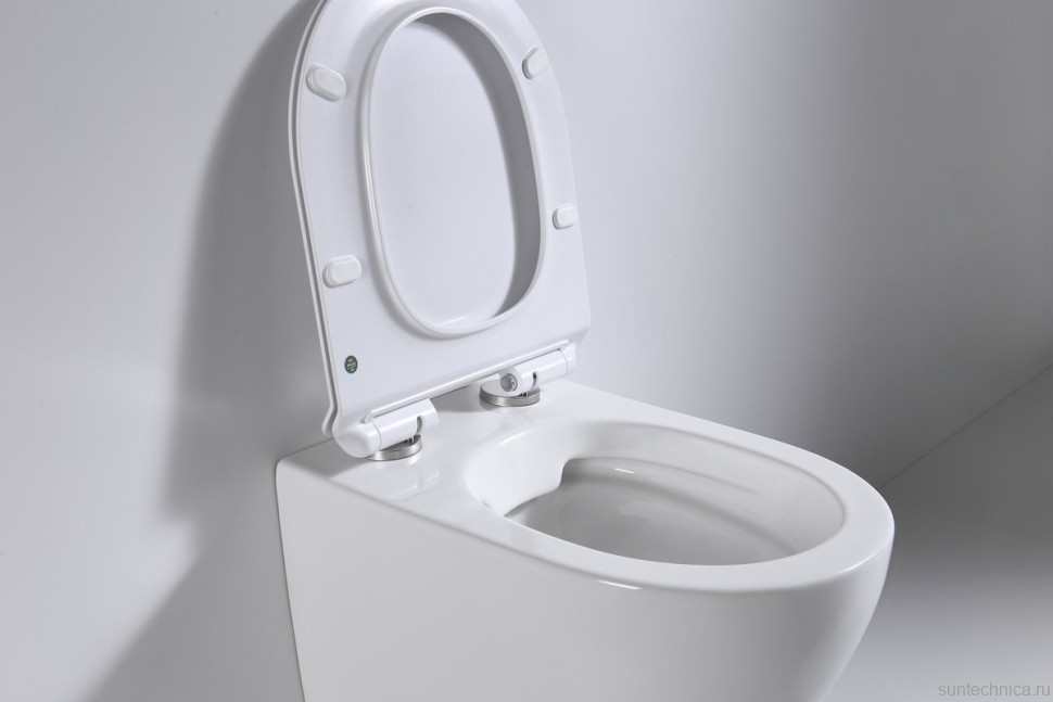 Унитаз подвесной beWash Minimal BKWHR003480 безободковый, с микролифтом, белый глянец