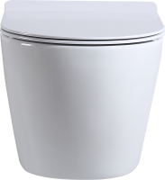 Унитаз подвесной beWash Minimal BKWHR003480 безободковый, с микролифтом, белый глянец