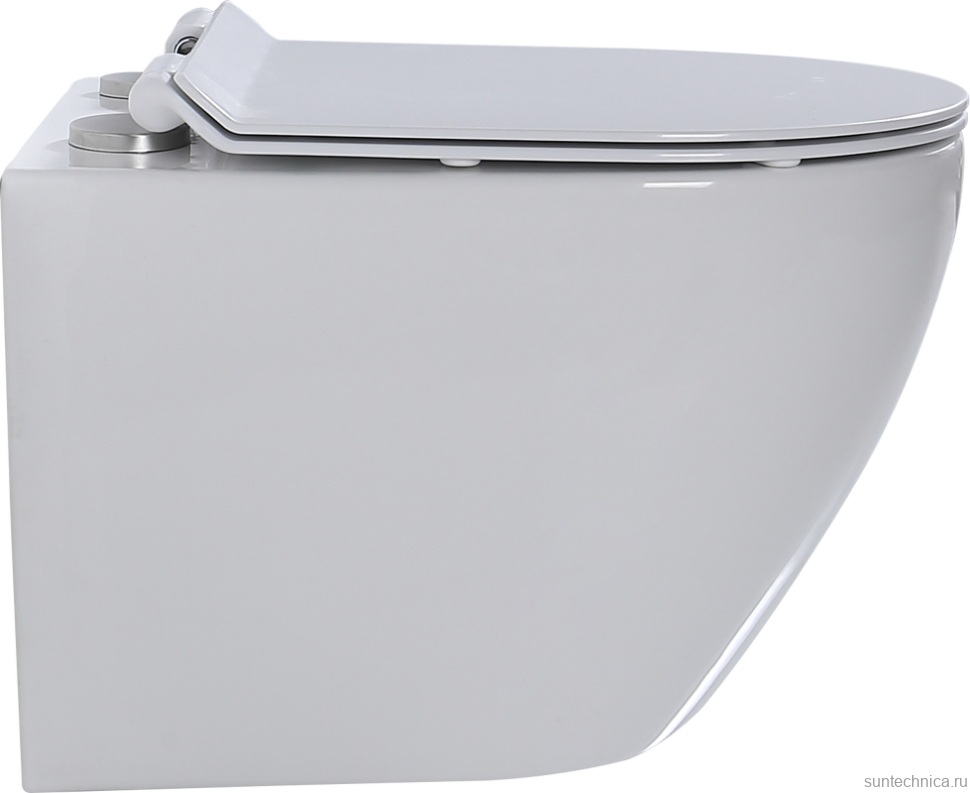 Унитаз подвесной beWash Minimal BKWHR003480 безободковый, с микролифтом, белый глянец