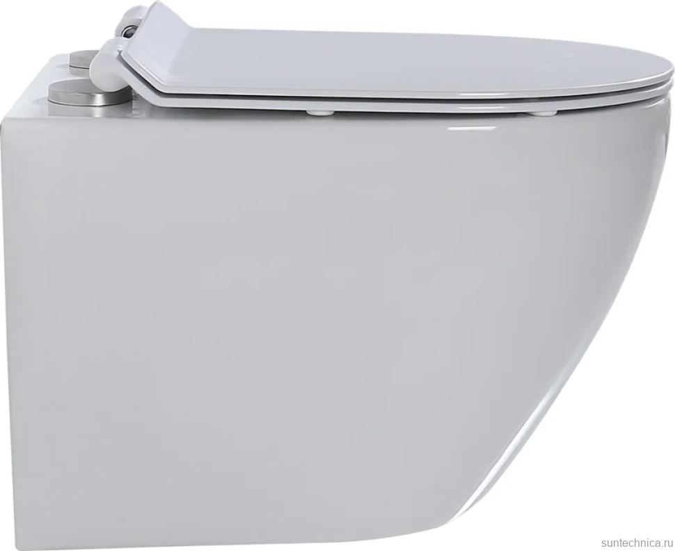 Унитаз подвесной beWash Minimal BKWHR003480 безободковый, с микролифтом, белый глянец