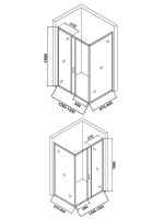Душевой уголок Orange E23 13090TB 130х90 см, стекло прозрачное, профиль черный матовый
