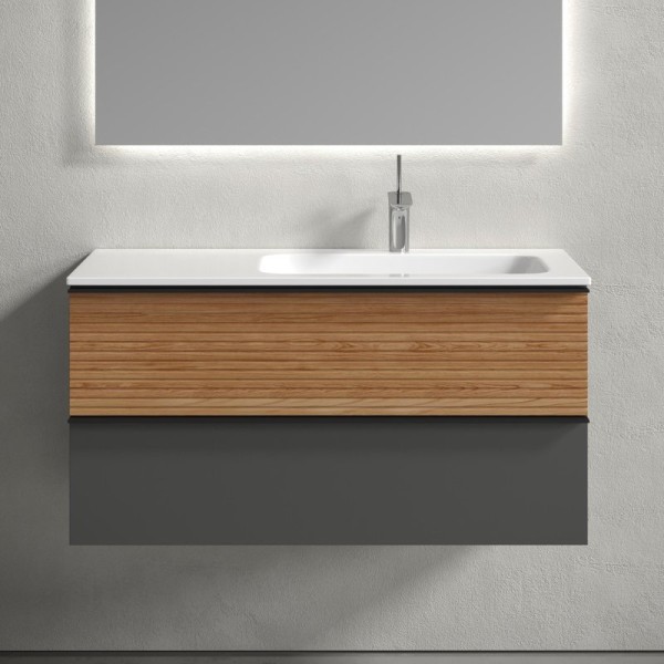 Тумба с раковиной Sancos Delta 100 R дуб красный, графит