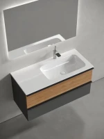 Тумба с раковиной Sancos Delta 100 R дуб красный, графит