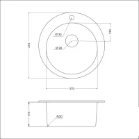 Мойка кухонная Emar Quartz EMQ-1475.C Морион Мойка кухонная Emar Quartz EMQ-1475.C Морион