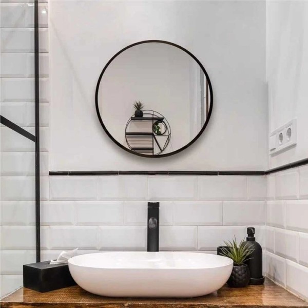 Зеркало MIXLINE "Ренуар" D400 без подсветки, черное обрамление