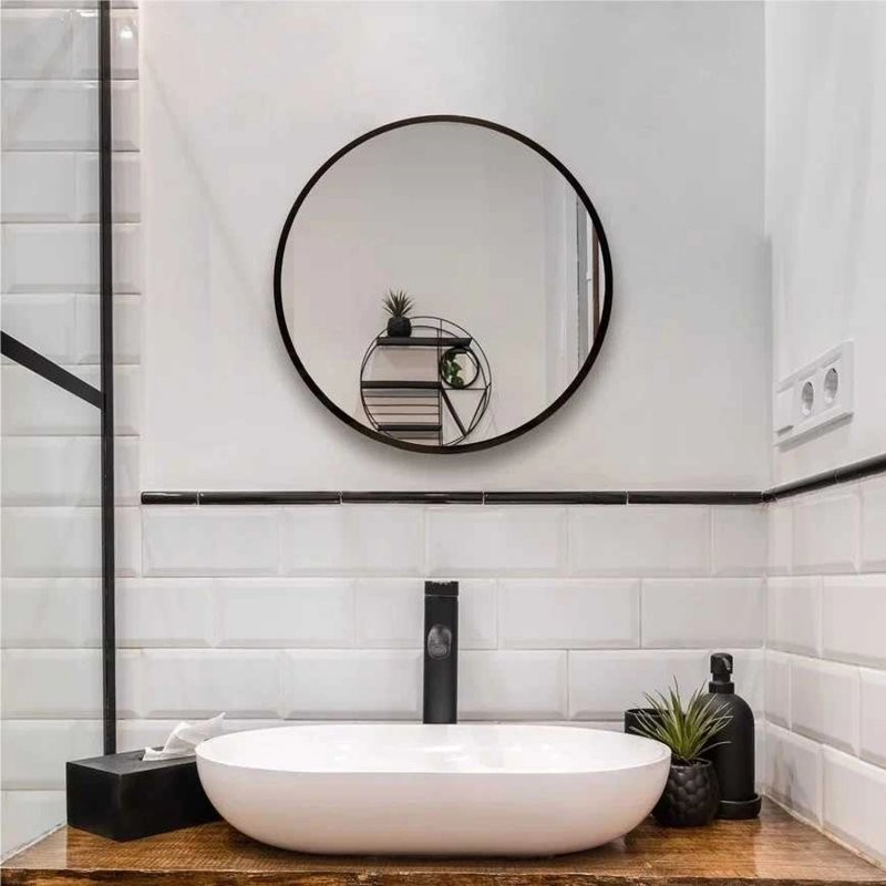 Зеркало MIXLINE "Ренуар" D400 без подсветки, черное обрамление